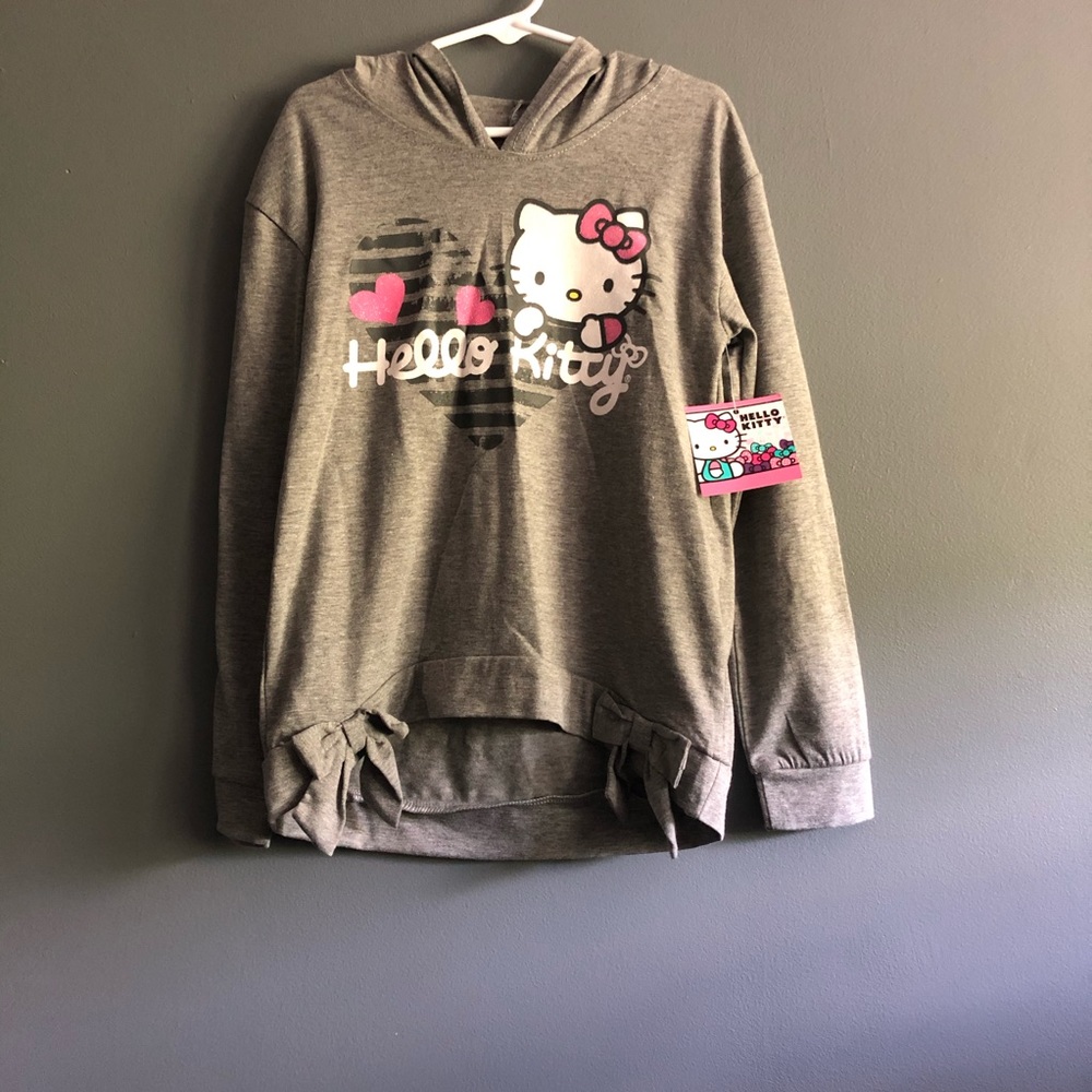 Hello Kitty Kids Grey Lightweight Hoodie Sz-6X NWT